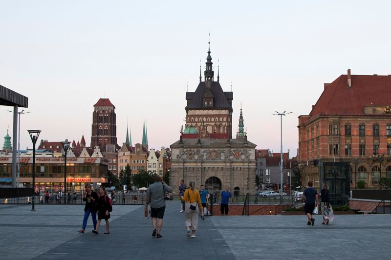 &copy; Reuters. FILE PHOTO: General view of the Old Town near the &apos;Forum Gdansk&apos; shopping mall in Gdansk