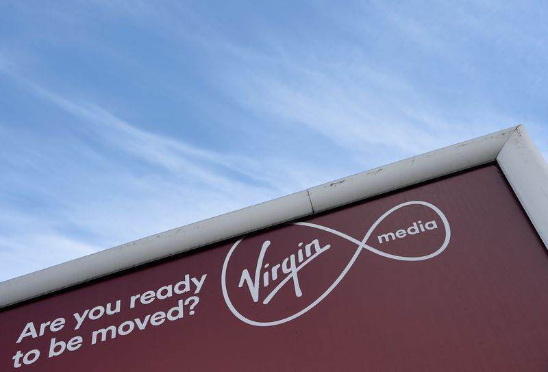 &copy; Reuters. A billboard advertising Virgin media fibre broadband is seen in London, Britain