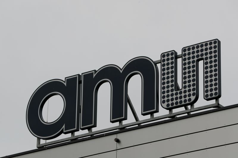 &copy; Reuters. FILE PHOTO: The Logo of Austrian sensor specialist AMS is seen on their factory in Unterpremstaetten
