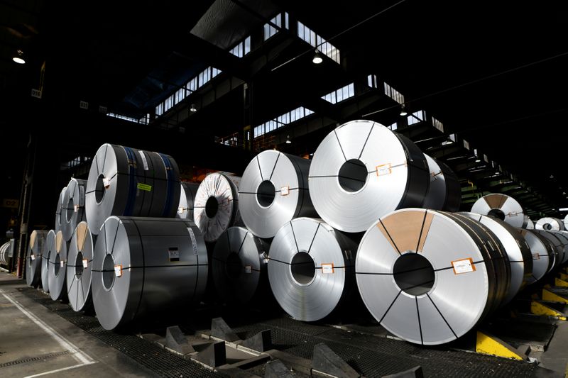 &copy; Reuters. Steel rolls are pictured at the plant of German steel company Salzgitter AG in Salzgitter