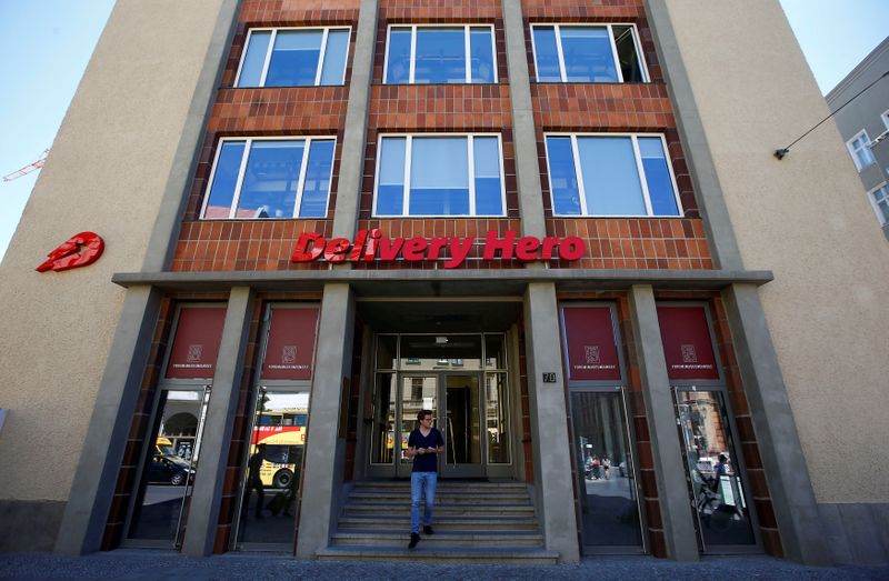 &copy; Reuters. FILE PHOTO: The Delivery Hero headquarters is pictured in Berlin