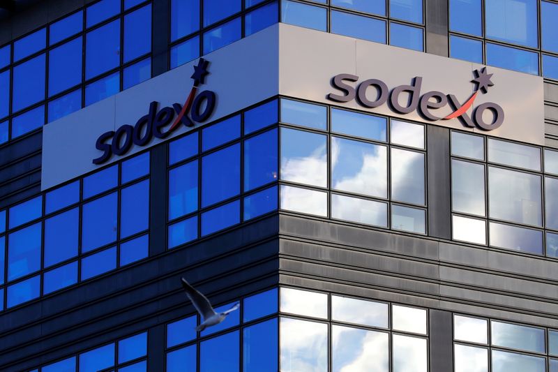 &copy; Reuters. The logo of French food services and facilities management group Sodexo is seen at the company headquarters in Issy-les-Moulineaux near Paris