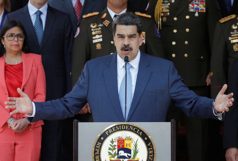 © Reuters. Foto de archivo del presidente de Venezuela, Nicolas Maduro, en una conferencia de prensa en el Palacio de Miraflores, en Caracas