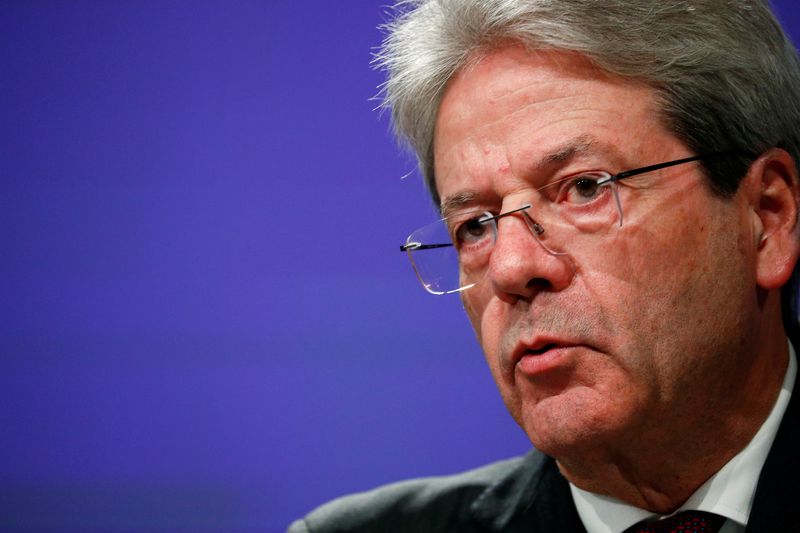 &copy; Reuters. Il Commissario agli Affari Economici e Monetari Paolo Gentiloni presso la Commissione europea a Bruxelles, in Belgio, 26 febbraio 2020