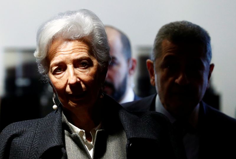 &copy; Reuters. La numero uno Bce Christine Lagarde durante un vertice dei ministri delle Finanze della zona euro a Bruxelles, 17 febbraio 2020