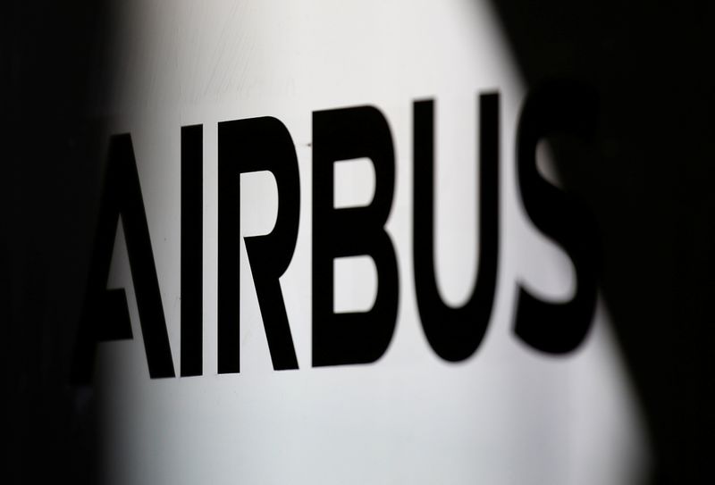 &copy; Reuters. The logo of Airbus is pictured at the aircraft builder&apos;s headquarters of Airbus in Colomiers near Toulouse