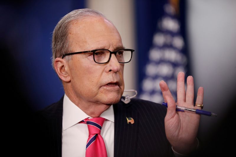 &copy; Reuters. FILE PHOTO: White House economic adviser Kudlow speaks to reporters at the White House in Washington