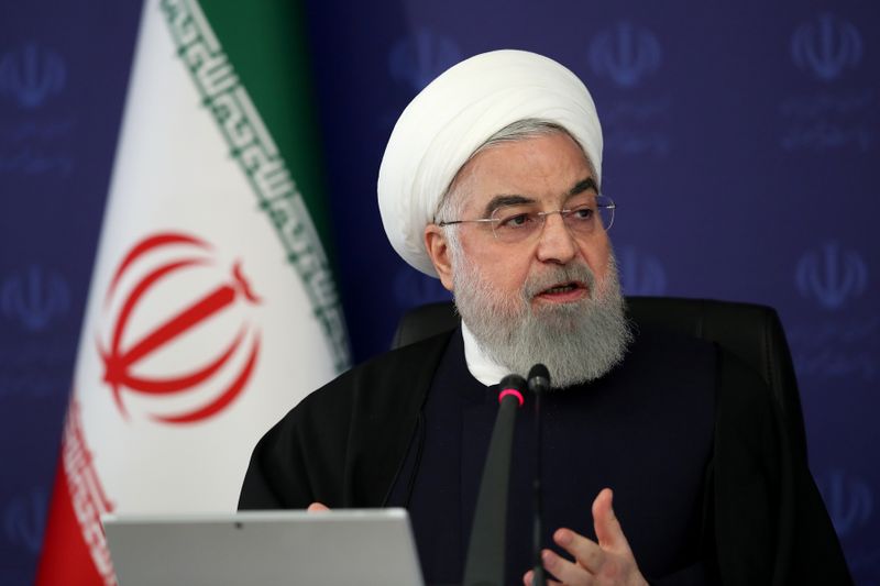 &copy; Reuters. FILE PHOTO: Iranian President Hassan Rouhani speaks during the cabinet meeting in Tehran