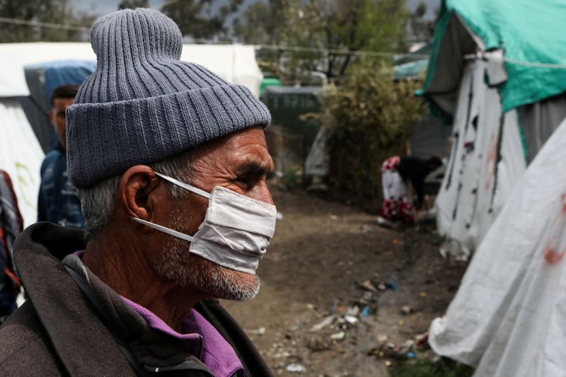 © Reuters. FILE PHOTO: The spread of the coronavirus disease (COVID-19), on the island of Lesbos