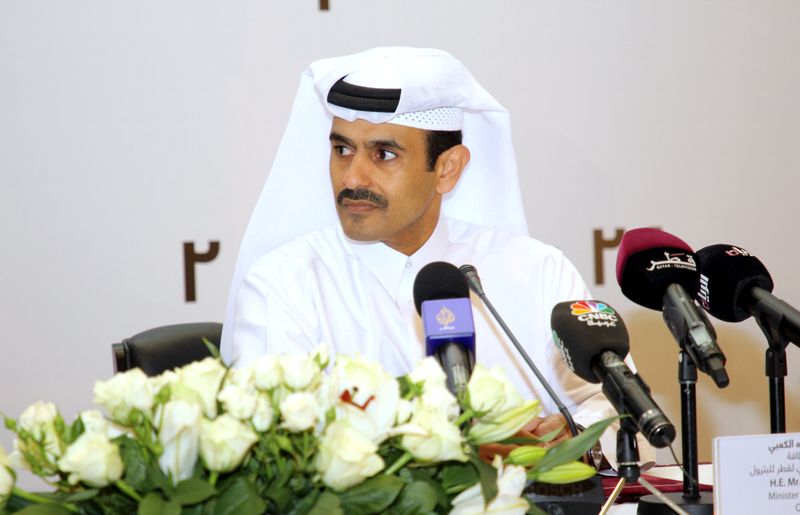 &copy; Reuters. FILE PHOTO: Qatar Petroleum CEO and Minister of State for Energy Saad al-Kaabi speaks during a news conference in Doha