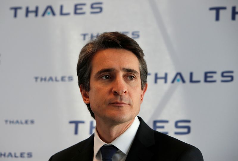 &copy; Reuters. FILE PHOTO:  Patrice Caine, Chairman and CEO of Aerospace and defence group Thales, attends a news conference with Gemalto in Paris