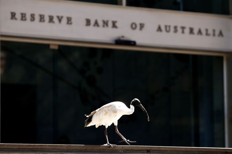 &copy; Reuters. FILE PHOTO: An ibis bird perches next to the Reserve Bank of Australia headquarters in central Sydney