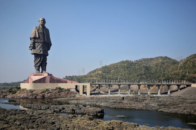 &copy; Reuters. General view of the &quot;Statue of Unity&quot; portraying Sardar Vallabhbhai Patel, one of the founding fathers of India, during its inauguration in Kevadia