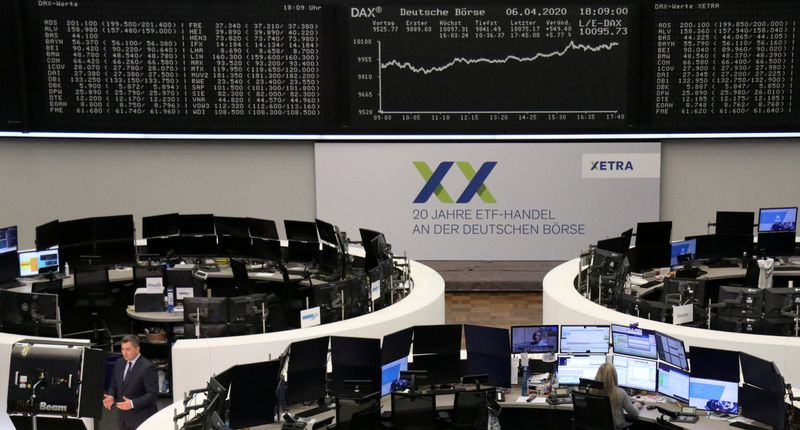 &copy; Reuters. FILE PHOTO: The German share price index DAX graph is pictured at the stock exchange in Frankfurt