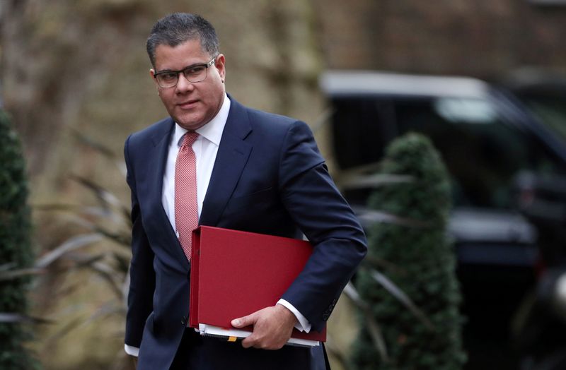 &copy; Reuters. FILE PHOTO: Britain&apos;s Secretary of State for Business, Energy and Industrial Strategy Alok Sharma arrives at Downing Street