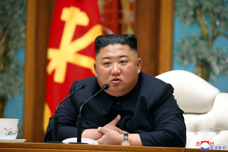 &copy; Reuters. North Korean leader Kim Jong Un takes part in a meeting of the Political Bureau of the Central Committee of the Workers&apos; Party of Korea