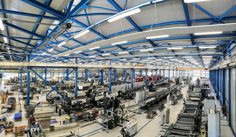 © Reuters. General view of a factory floor of roll-forming machine maker Gasparini, in Mirano