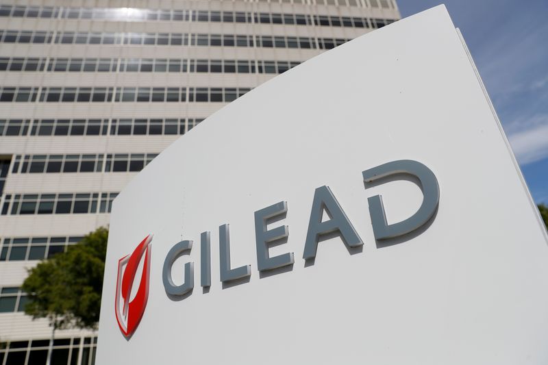 © Reuters. FILE PHOTO: A Gilead Sciences Inc. office is shown in Foster City, California