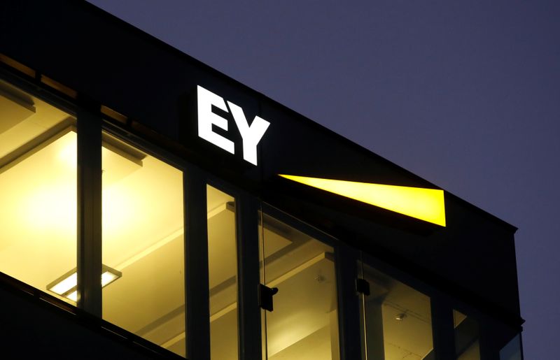 &copy; Reuters. Logo of Ernst &amp; Young is seen at a branch in Zurich