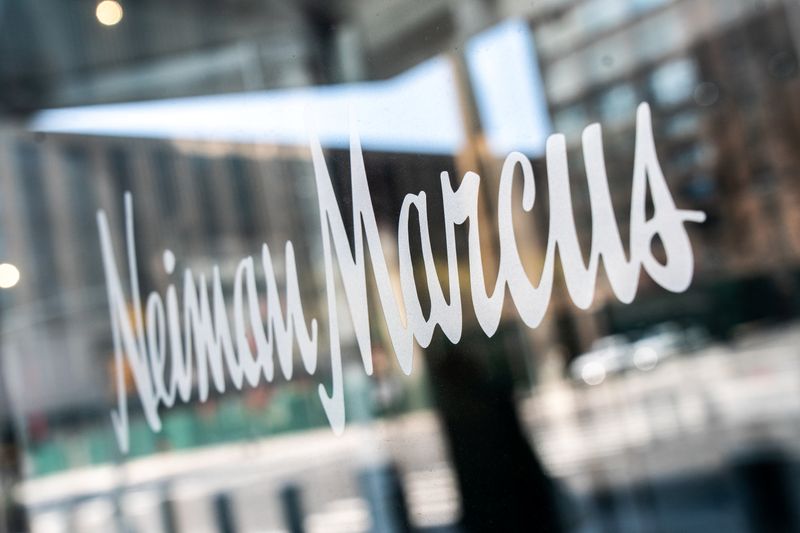 © Reuters. The signage outside the Neiman Marcus store is seen in New York