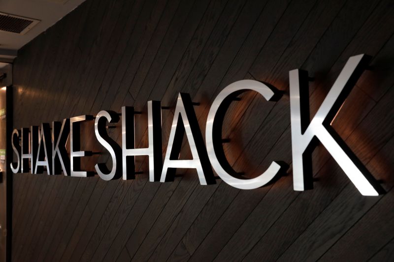 &copy; Reuters. FILE PHOTO: A logo stands outside of a Shake Shack store in New York