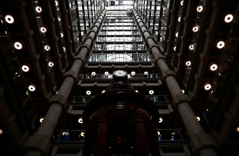 &copy; Reuters. FILE PHOTO: Interior of the Lloyd&apos;s of London building is seen in the City of London financial district