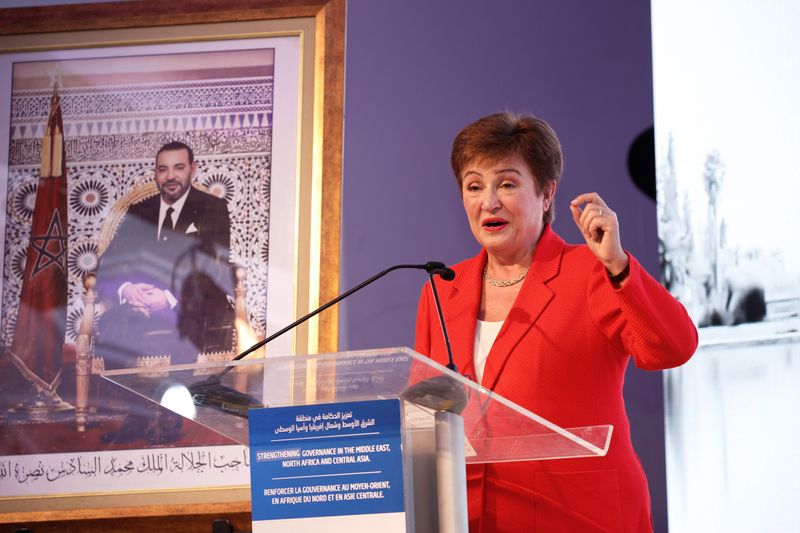 &copy; Reuters. IMF Managing Director Kristalina Georgieva speaks during a news conference in Rabat