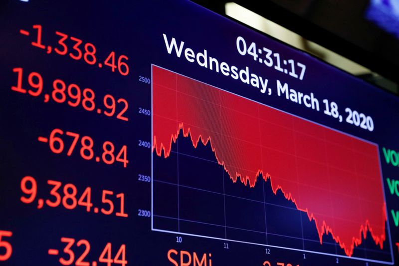 &copy; Reuters. FILE PHOTO: A screen displays trading information over the floor of the New York Stock Exchange (NYSE) in New York