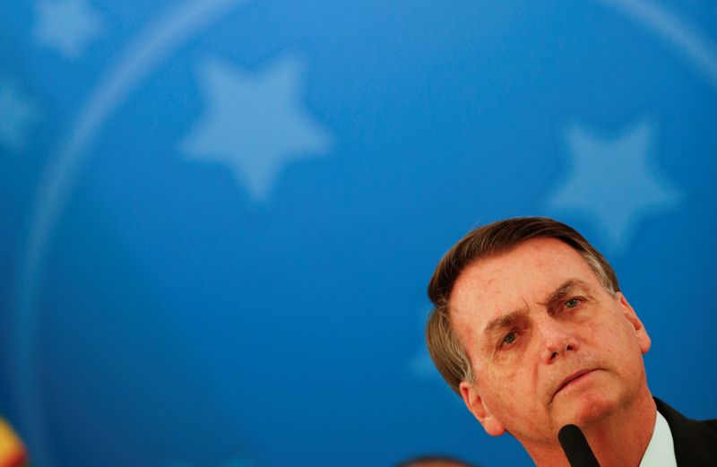 &copy; Reuters. Presidente Jair Bolsonaro no Palácio do Planalto