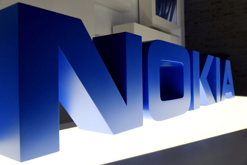 &copy; Reuters. The logo of Nokia is seen before the company&apos;s news conference in Espoo