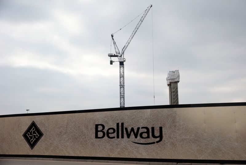 &copy; Reuters. A crane is seen at a Bellway housing development in London