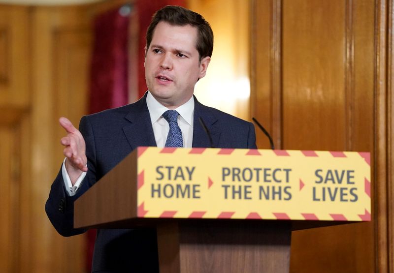 © Reuters. Daily COVID-19 News Conference  in London