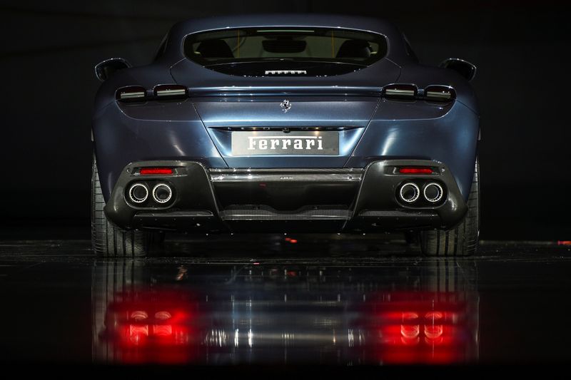 &copy; Reuters. FILE PHOTO: Ferrari Roma is unveiled during its first world presentation in Rome