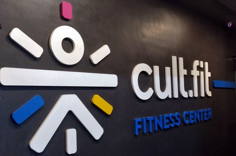 &copy; Reuters. The logo of cult.fit, a wellness unit of Indian gym and wellness startup cure.fit, is seen at one of its fitness centres, in Bengaluru