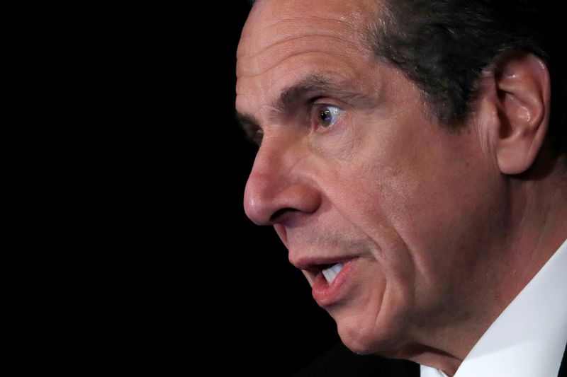 &copy; Reuters. New York Governor Andrew Cuomo holds daily briefing at State Capitol during outbreak of the coronavirus disease (COVID-19) in Albany