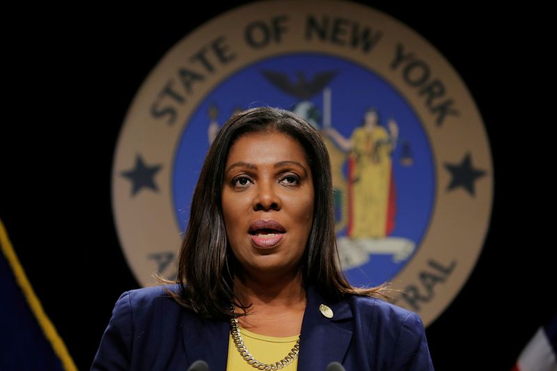 &copy; Reuters. FILE PHOTO: New York State Attorney General, Letitia James, announces a lawsuit by the state of New York against e-cigarette maker Juul Labs Inc in New York City