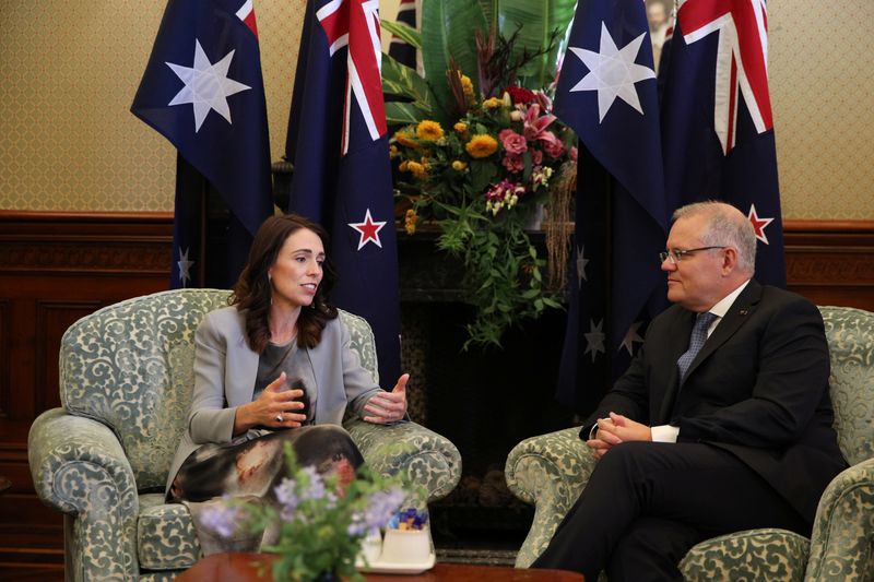 &copy; Reuters. New Zealand Prime Minister Ardern meets with Australian Prime Minister Morrison at Admiralty House in Sydney