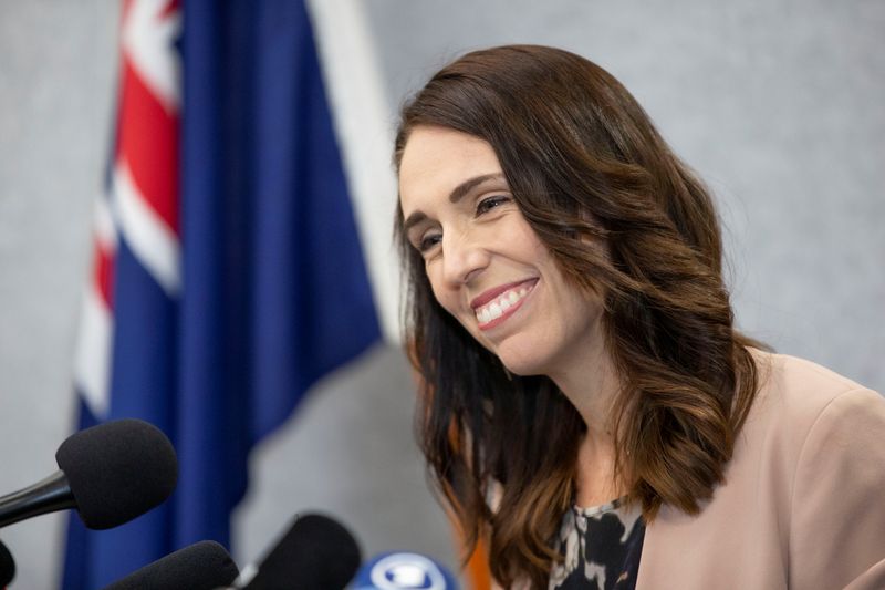 &copy; Reuters. New Zealand Prime Minister Jacinda Ardern smiles during a news conference prior to the anniversary of the mosque attacks that took place the prior year in Christchurch