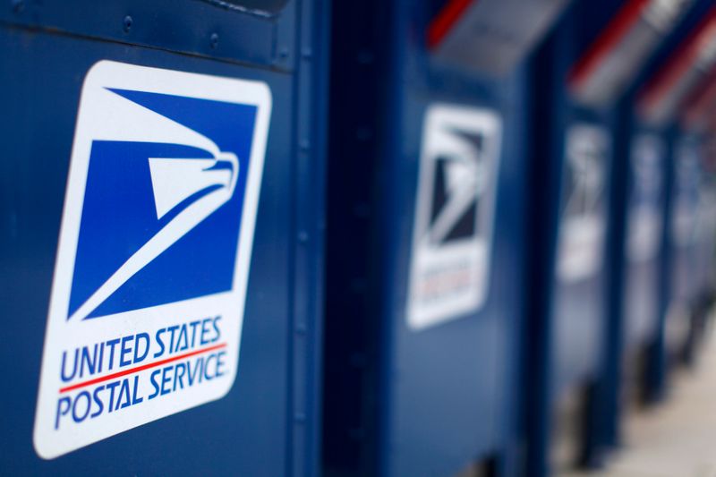 &copy; Reuters. File photo of U.S. postal service mail boxes at a post office in Encinitas