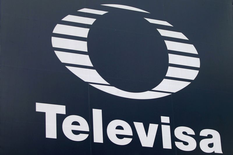 &copy; Reuters. FILE PHOTO: The logo of broadcaster Televisa is seen outside its headquarters in Mexico City