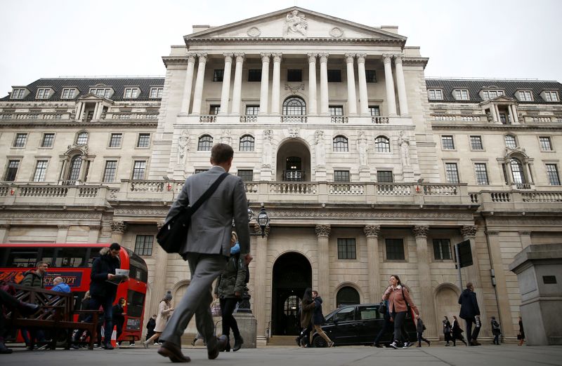 © Reuters. Vista do Banco da Inglaterra, em Londres