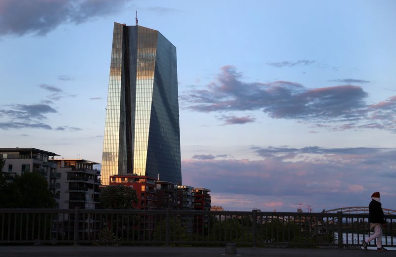 &copy; Reuters. FILE PHOTO: The headquarters of the European Central Bank in Frankfurt, Germany,