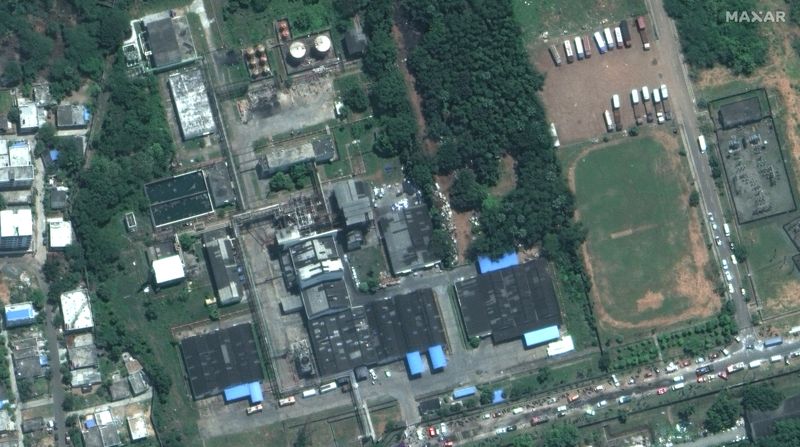 &copy; Reuters. A satellite image shows the aftermath of the gas leak at the LG Polymer plant, on the outskirts of the city of Visakhapatnam