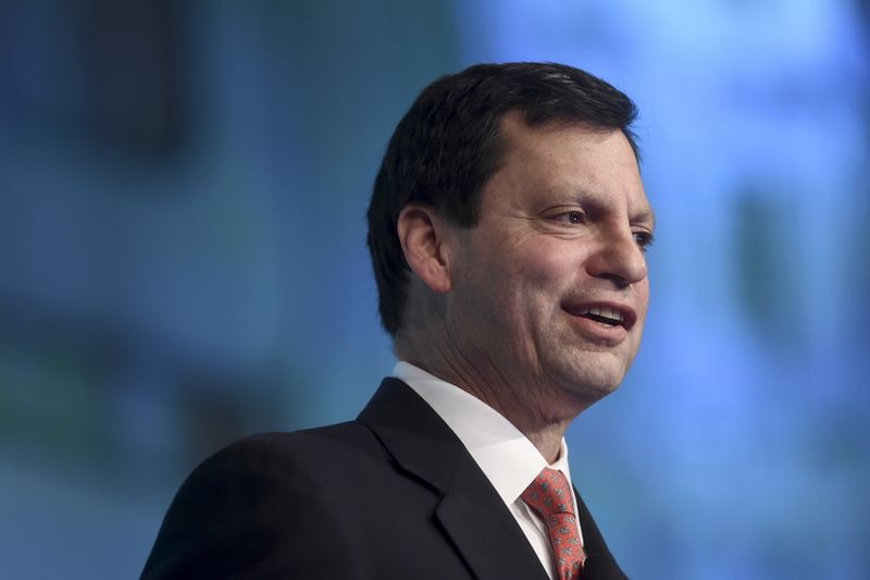 &copy; Reuters. First Data Chairman and CEO Frank Bisignano delivers a keynote address at the Transact 15 conference in San Francisco, California