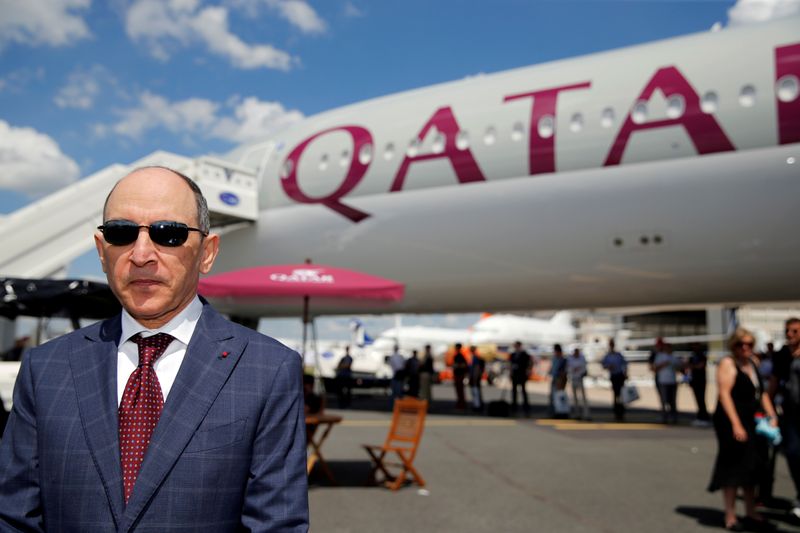 &copy; Reuters. FILE PHOTO: Qatar Airways Chief Executive Officer Akbar Al Baker is seen during the 53rd International Paris Air Show at Le Bourget Airport near Paris
