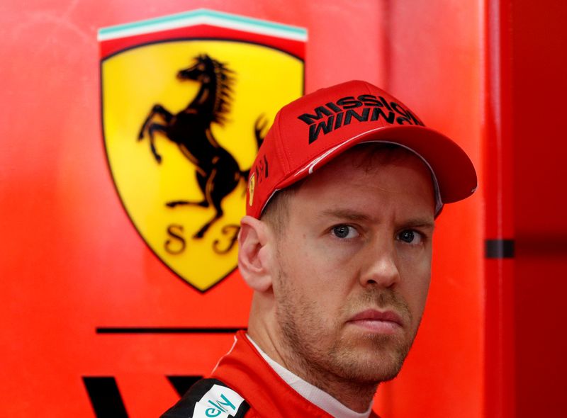 © Reuters. FILE PHOTO: Ferrari's Sebastian Vettel during testing