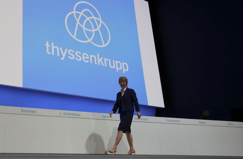 &copy; Reuters. Глава Thyssenkrupp Мартина Мерц на годовом собрании акционеров в Бохуме
