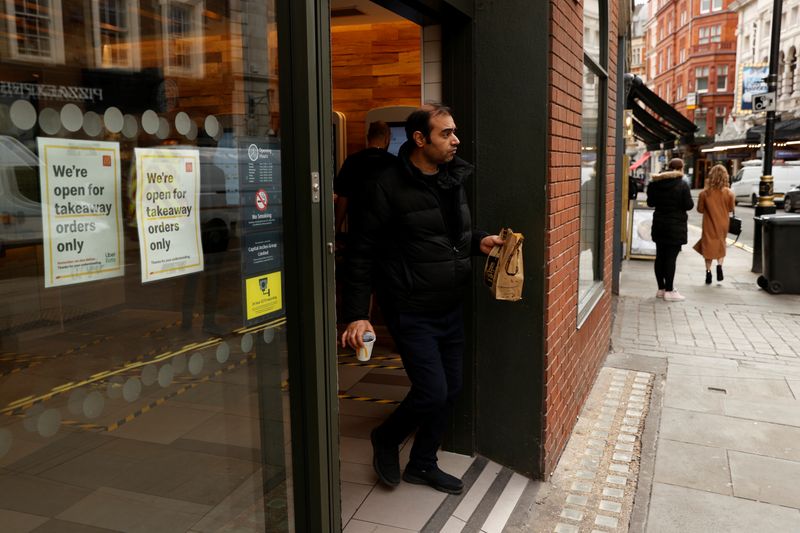 &copy; Reuters. A man leaves a McDonald&apos;s restaurant in London