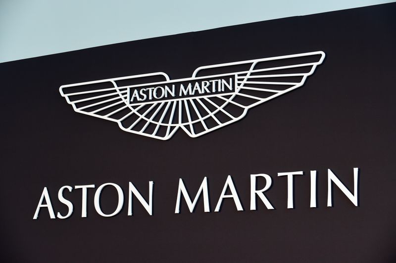 &copy; Reuters. An Aston Martin logo is pictured at the new factory in Saint Athan