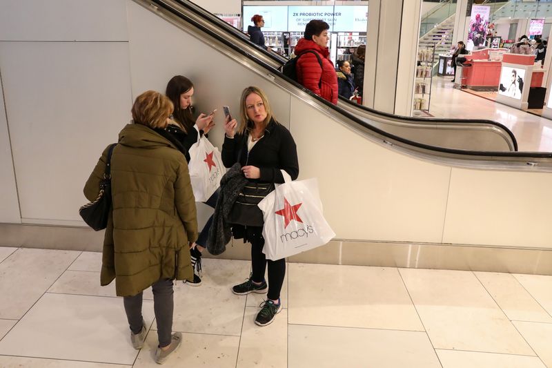 &copy; Reuters. People shop at Macy&apos;s Department store in New York